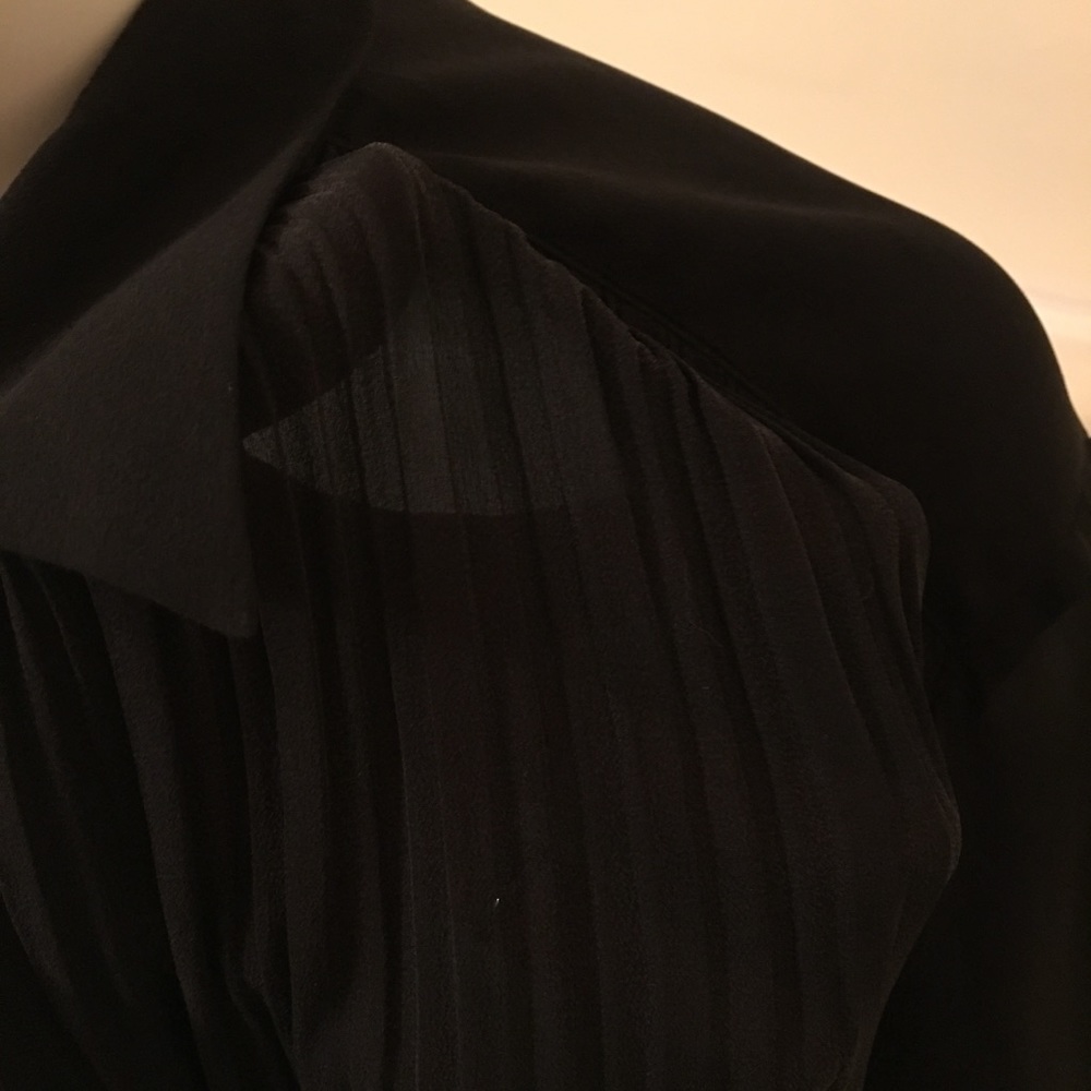 ET VOUS SILK BILLOWY black BUTTON DOWN SHIRT.Small - Picture 3 of 5